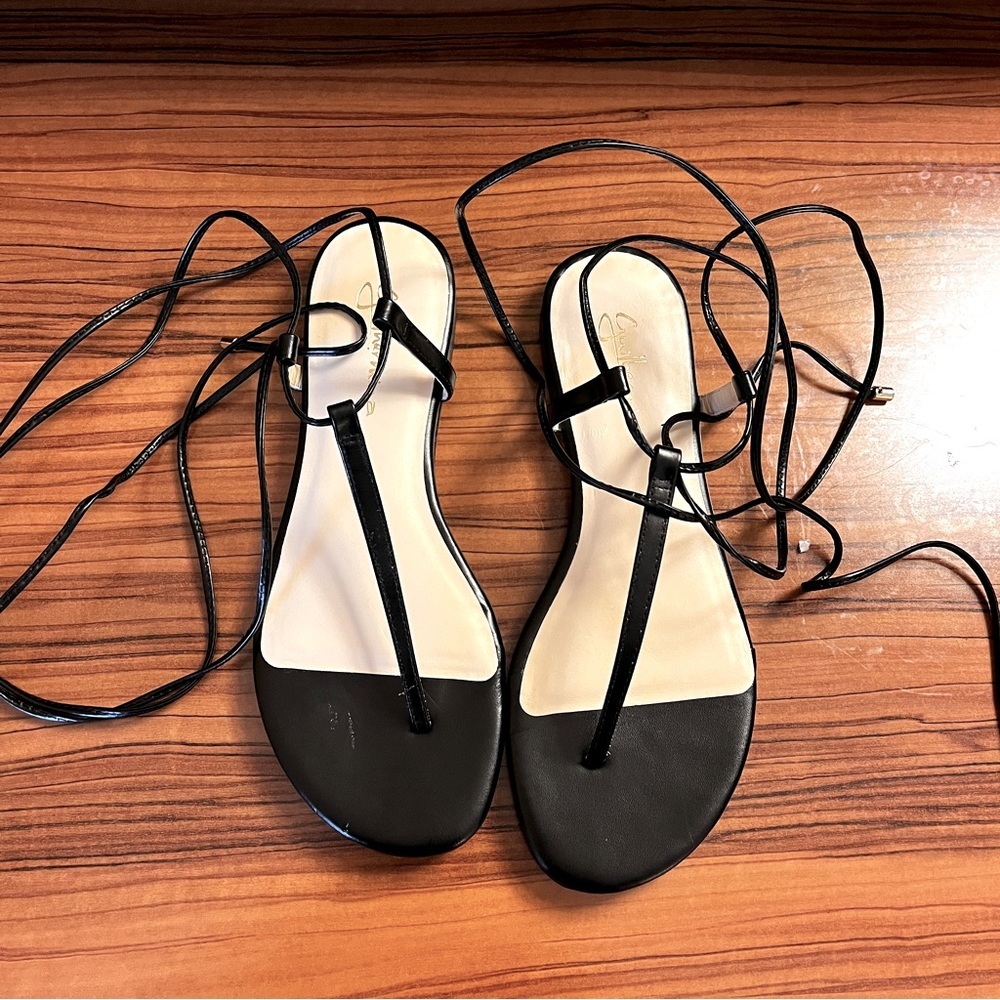 Guilhermina Black Ankle Strap Sandals